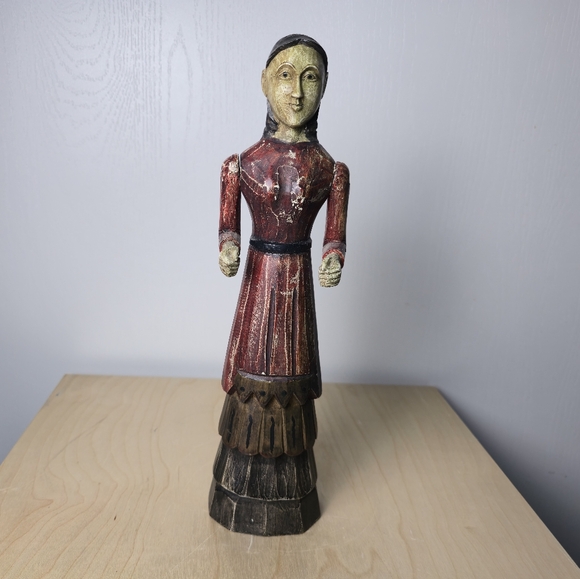 Rajasthan India Folk Art Doll With Moveable Arms - Picture 10 of 10